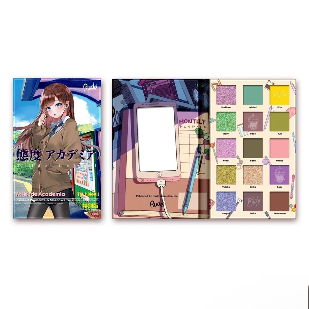 💎 Manga Collection Eyeshadow Palette Attitude Academia by Rude Cosmetics